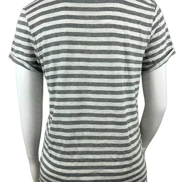 Torrid gray and white striped top with Be you tiful on front size 0-large/12 - Picture 2 of 9